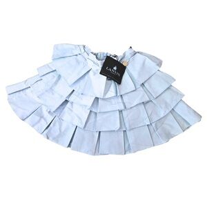 LANVIN Kids Ruffle Skirt Size 6Y Silk Blend Fully Lined Logo Made in Italy $550
